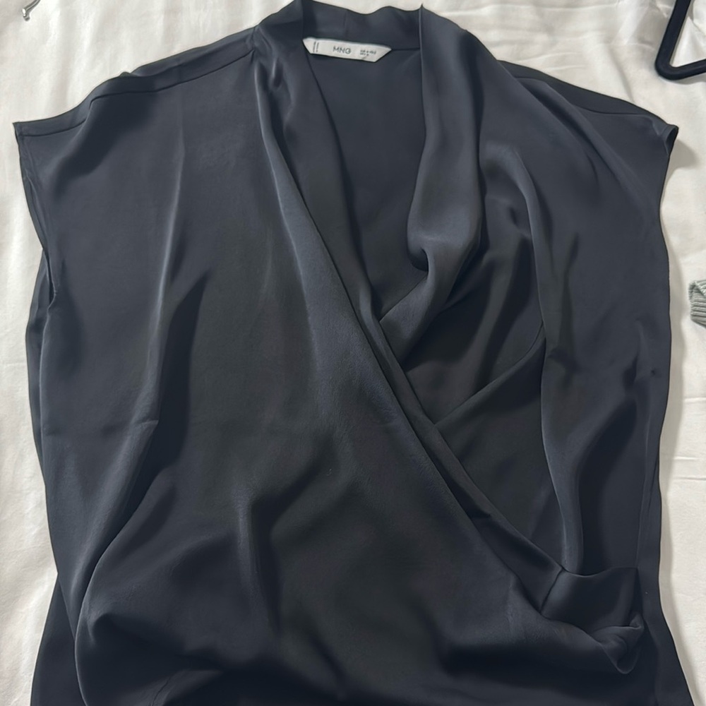 Mango crossover blouse black